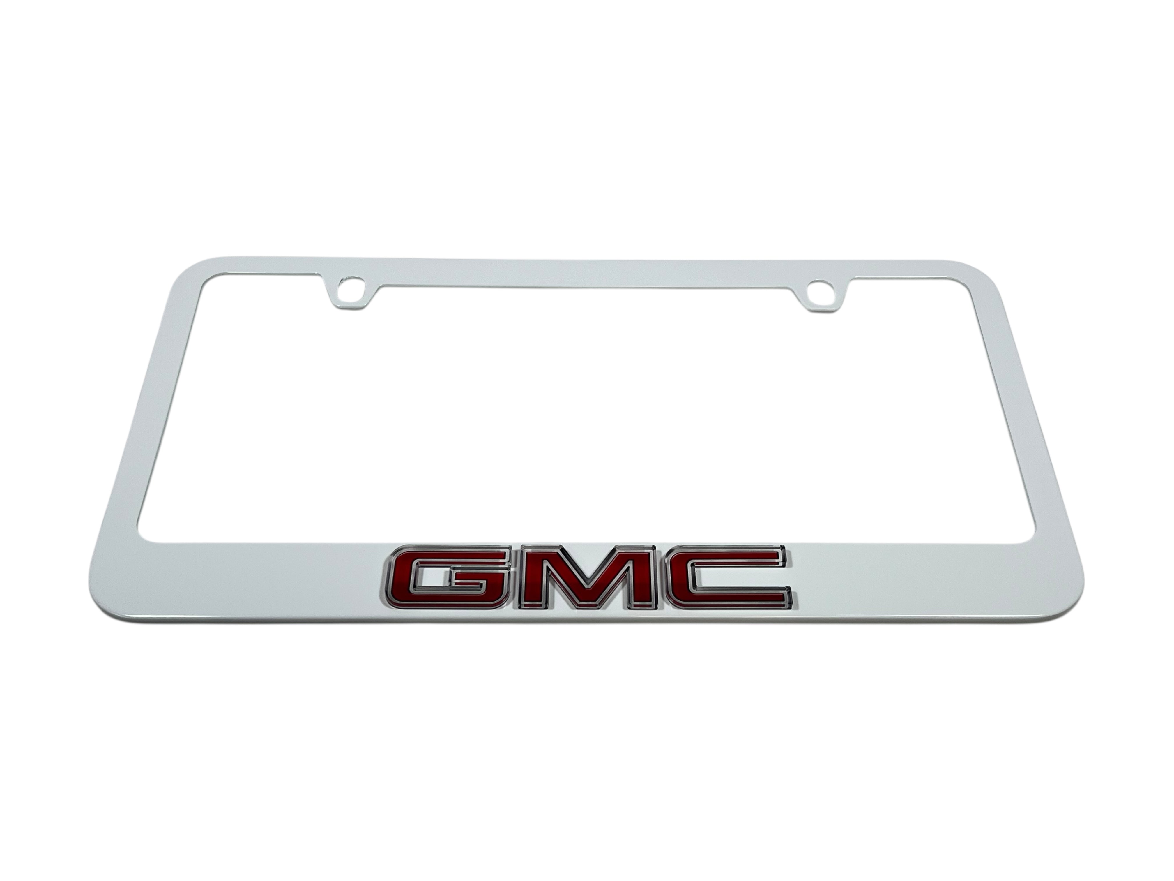 GMC White License Plate Frame