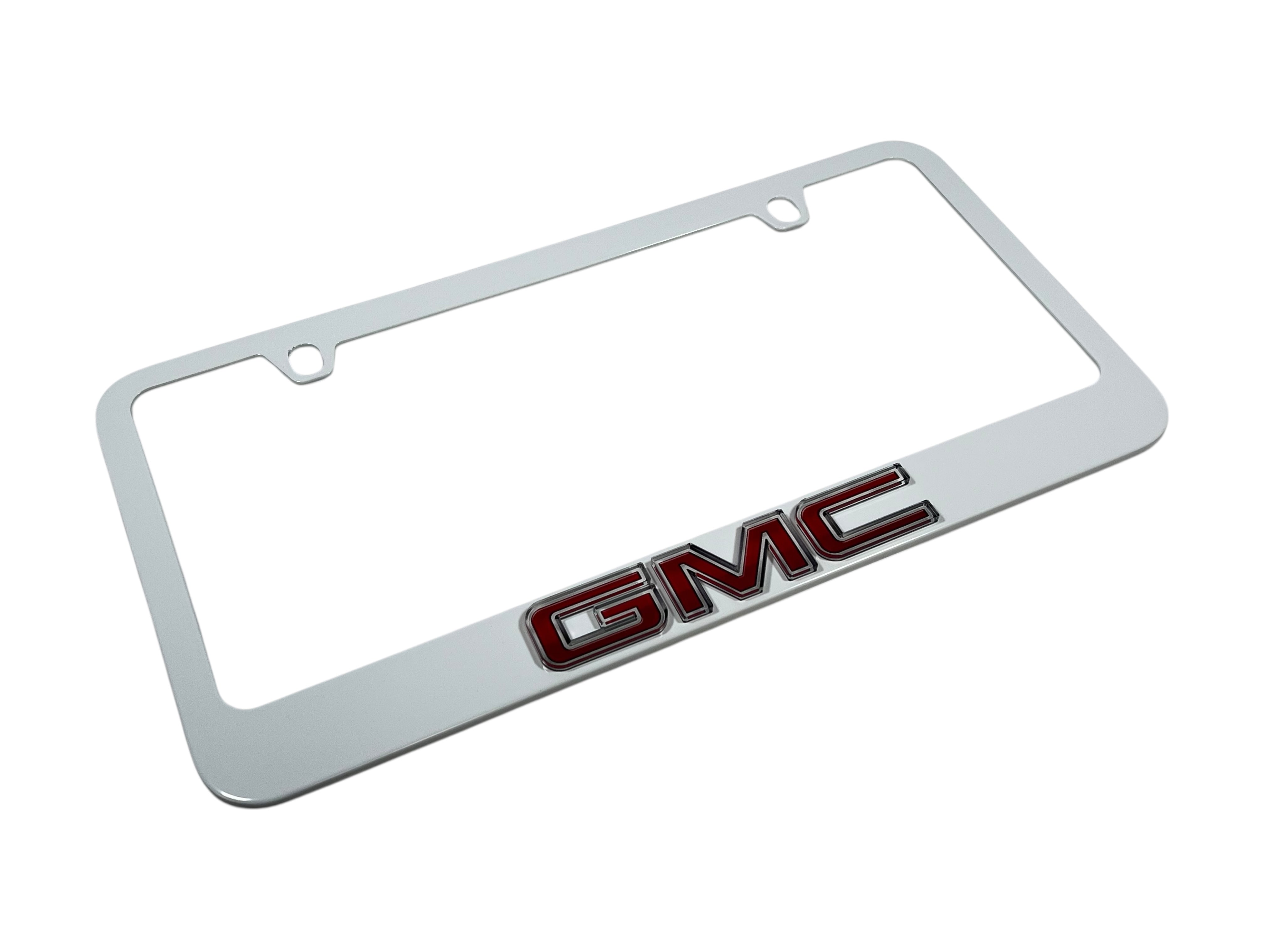 GMC White License Plate Frame