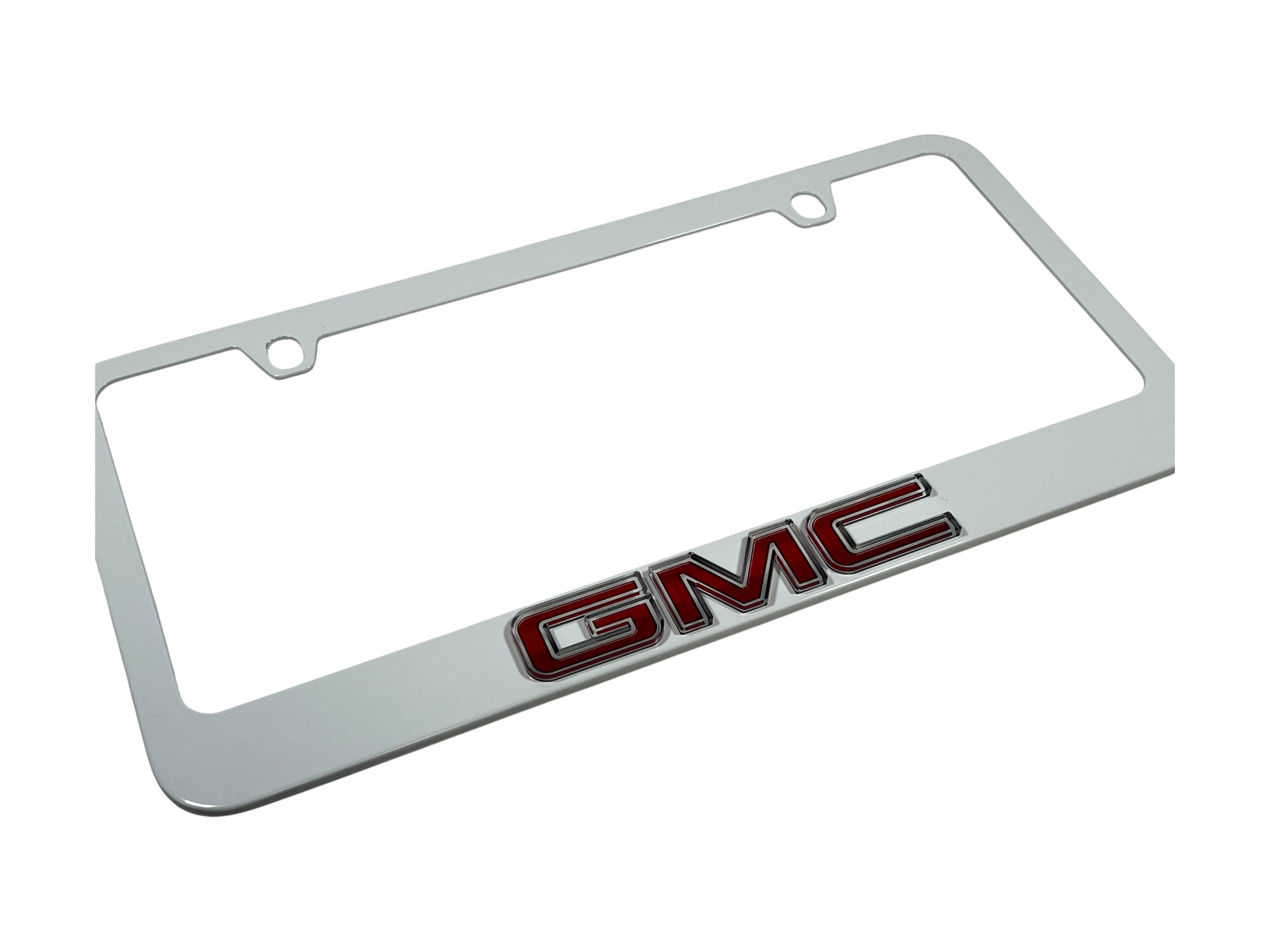 GMC White License Plate Frame