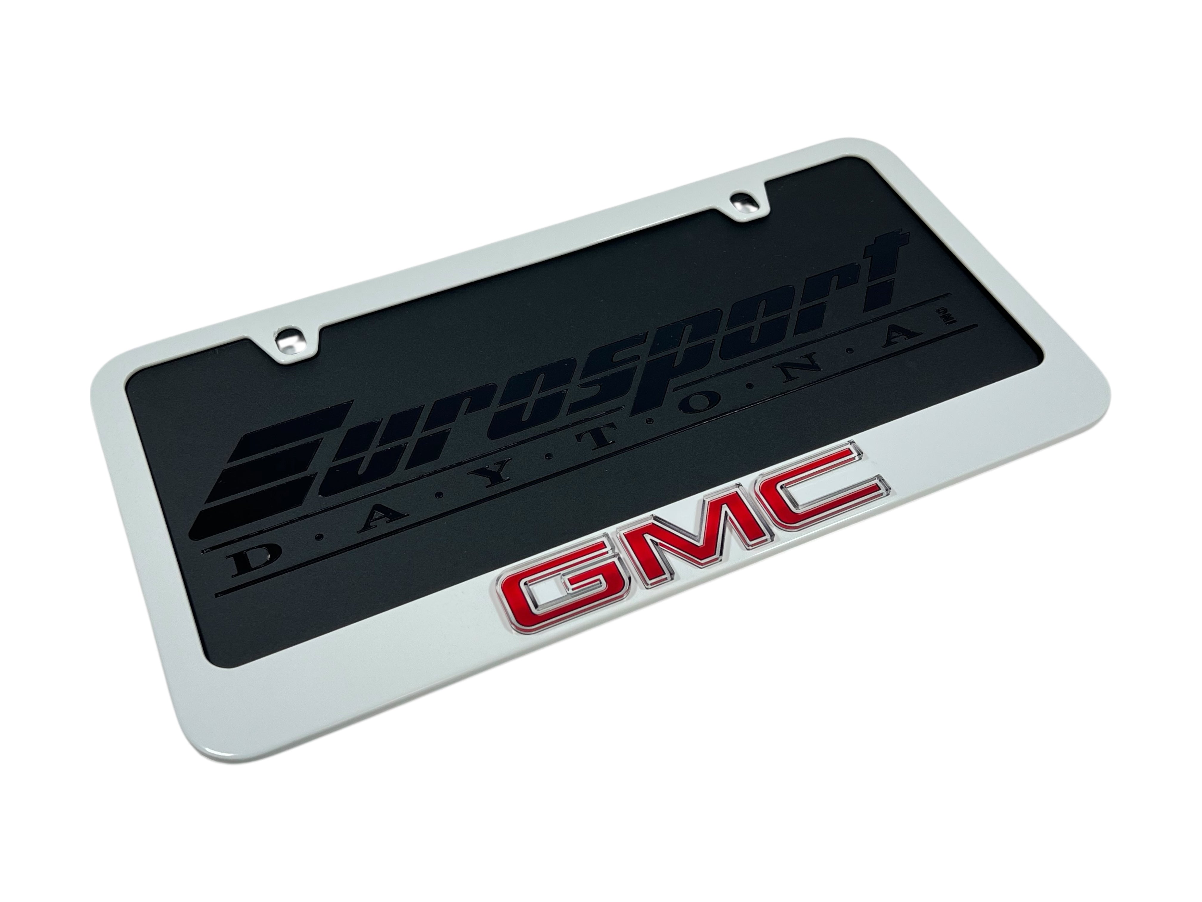 GMC White License Plate Frame