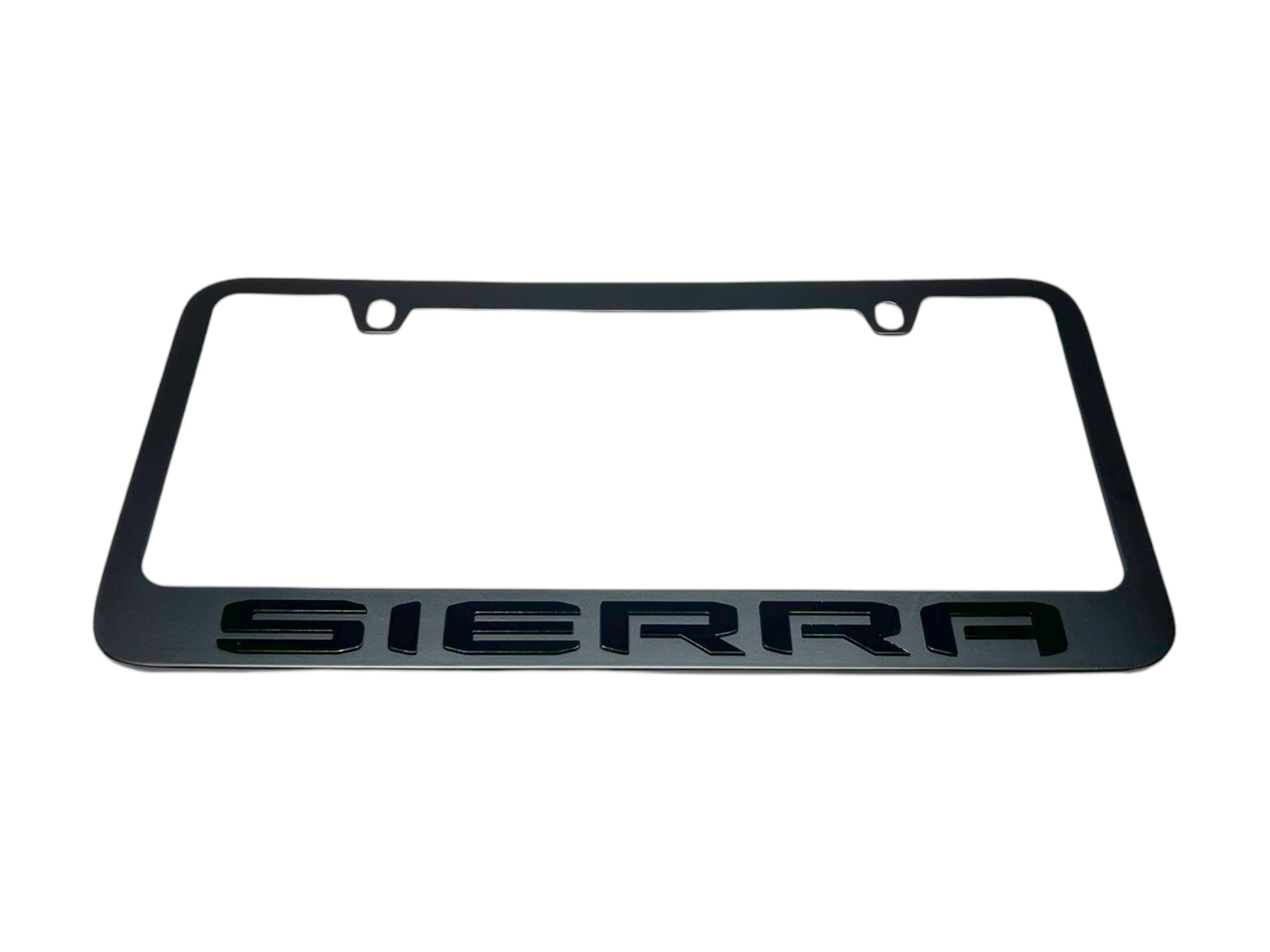2019 GMC Sierra Blacked Out Black License Plate Frame