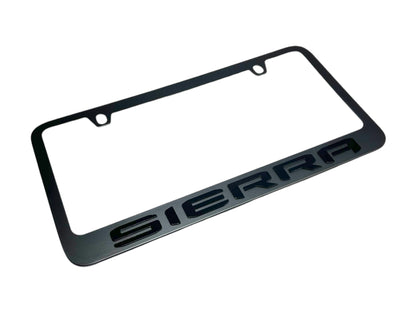 2019 GMC Sierra Blacked Out Black License Plate Frame
