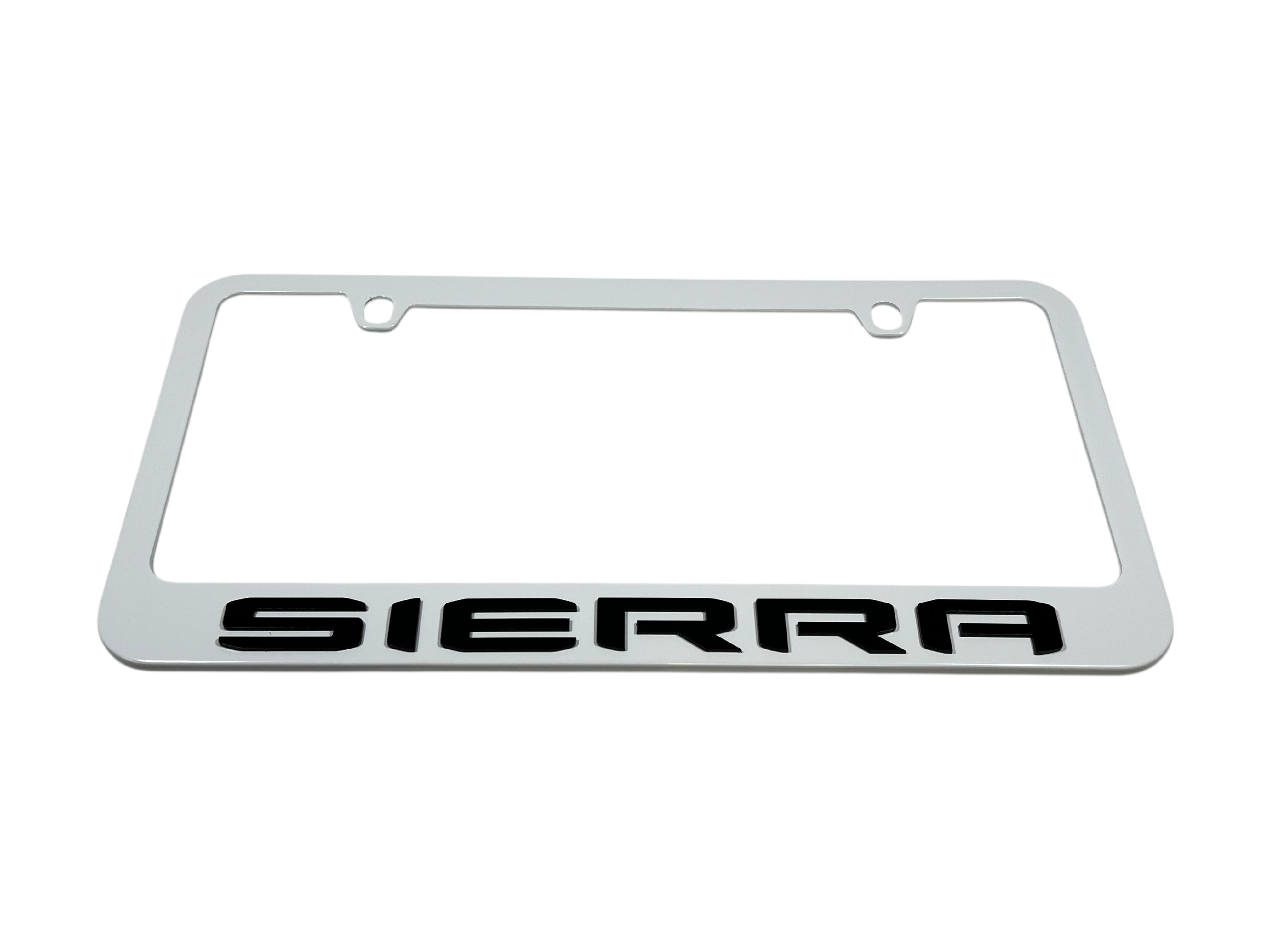 GMC Sierra White License Plate Frame