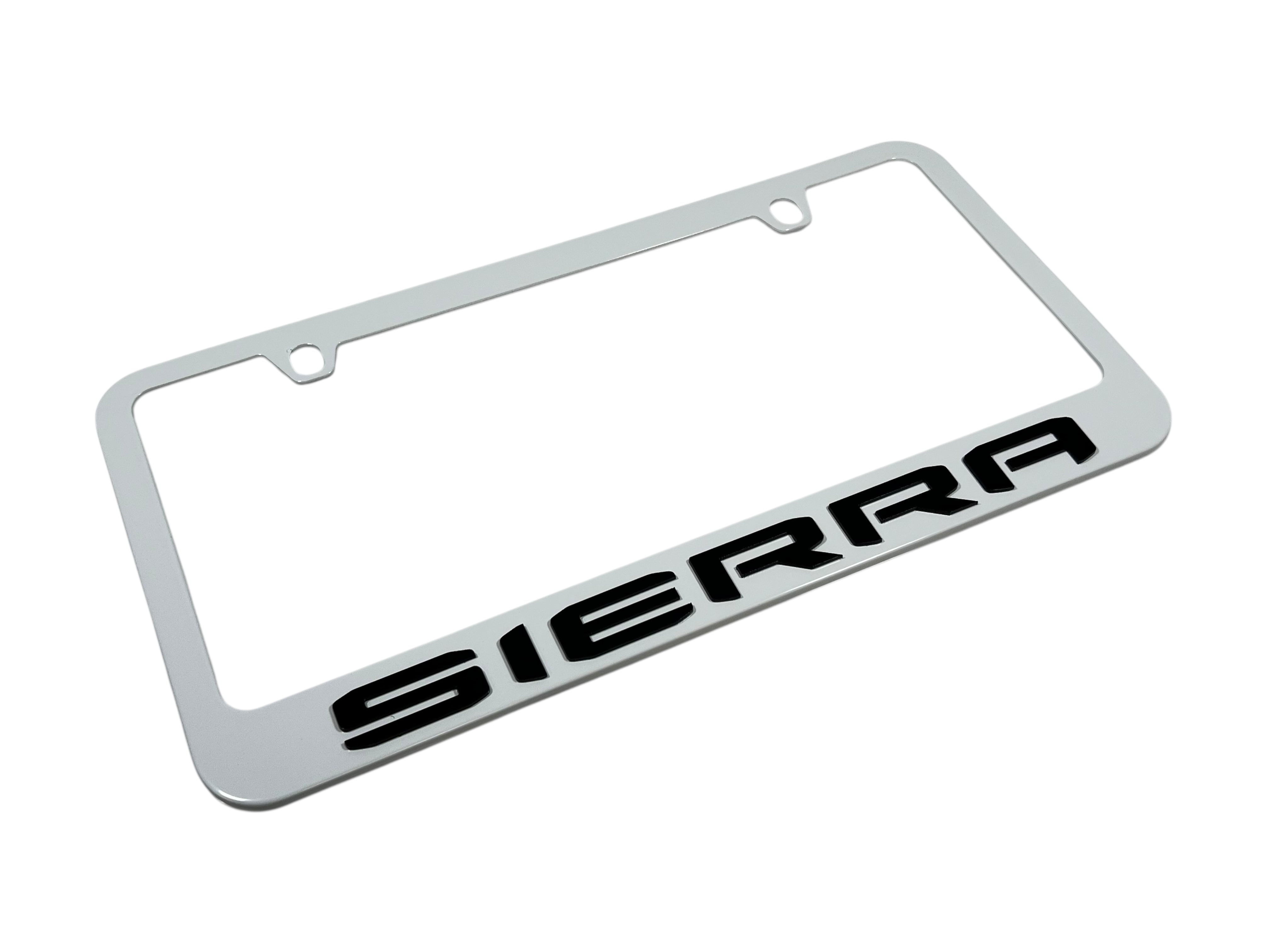 GMC Sierra White License Plate Frame