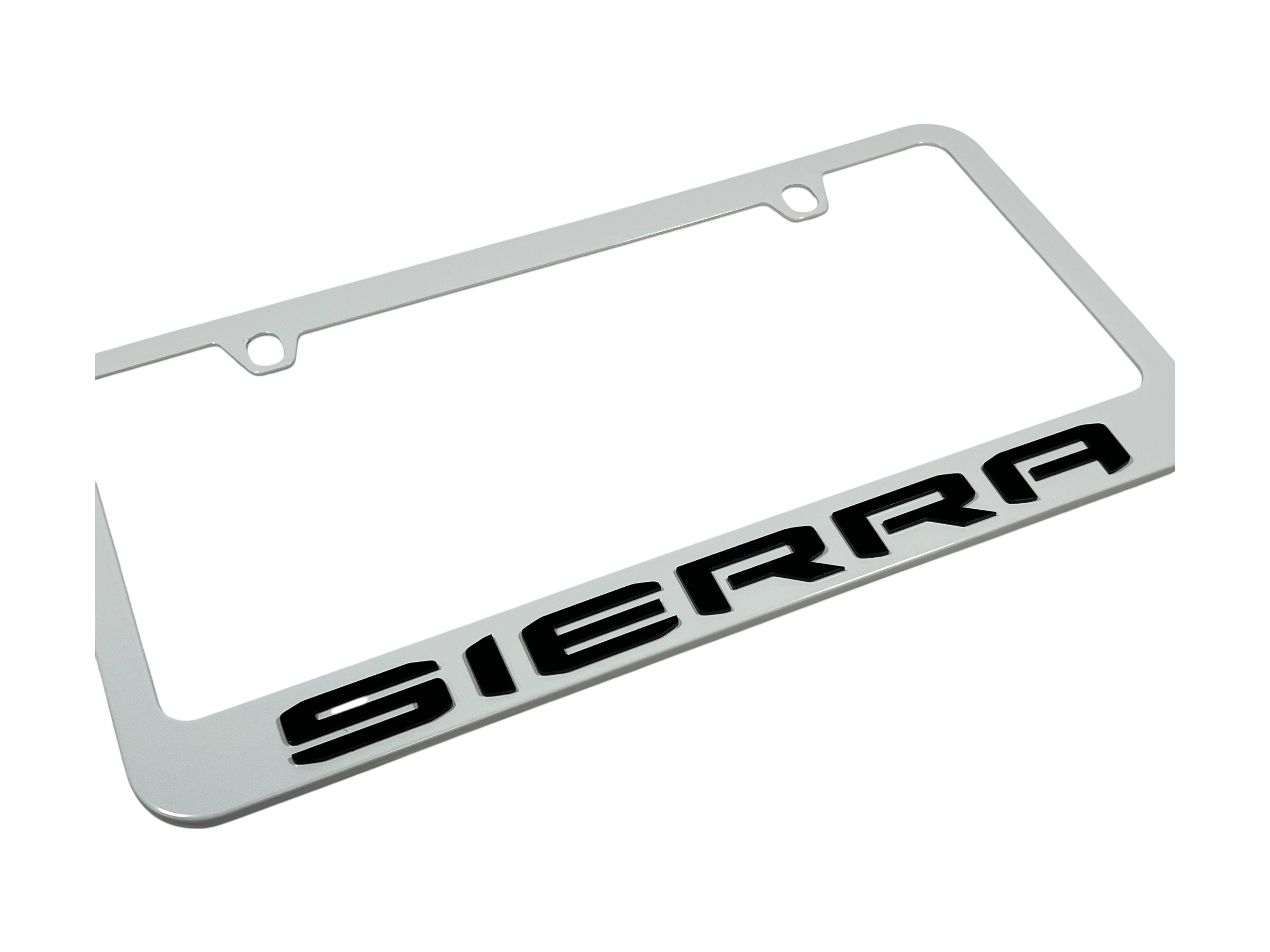 GMC Sierra White License Plate Frame