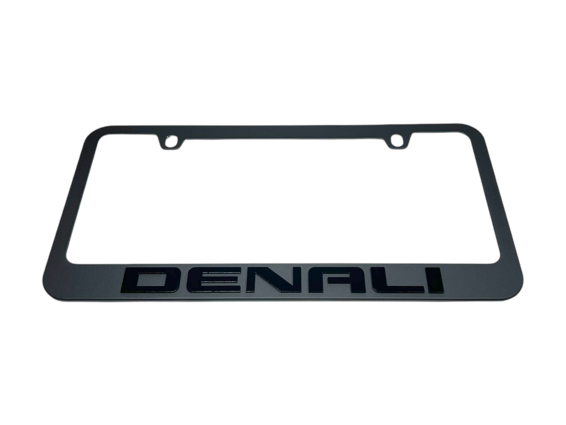 a black license plate with the word denall on it