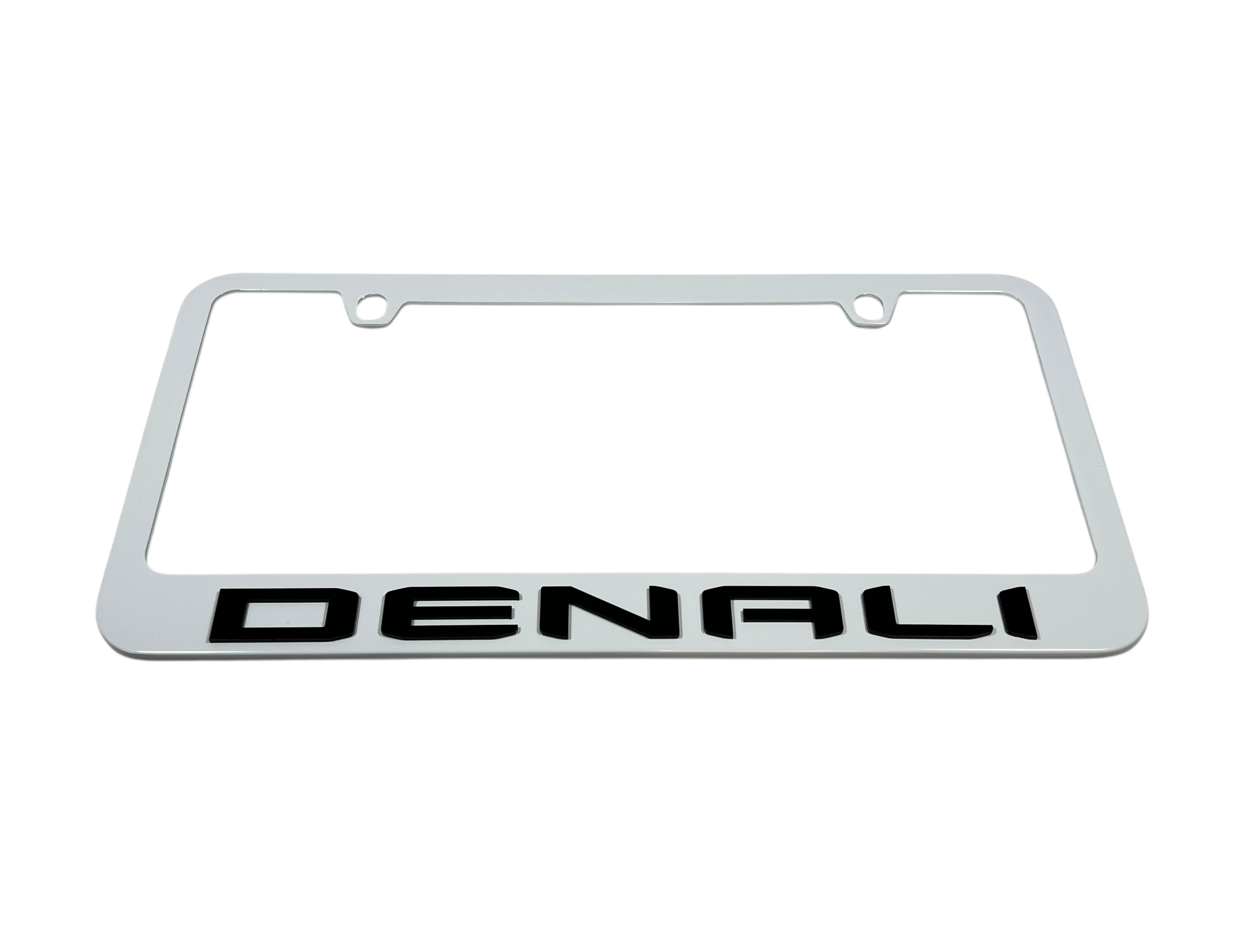 GMC Denali White License Plate Frame