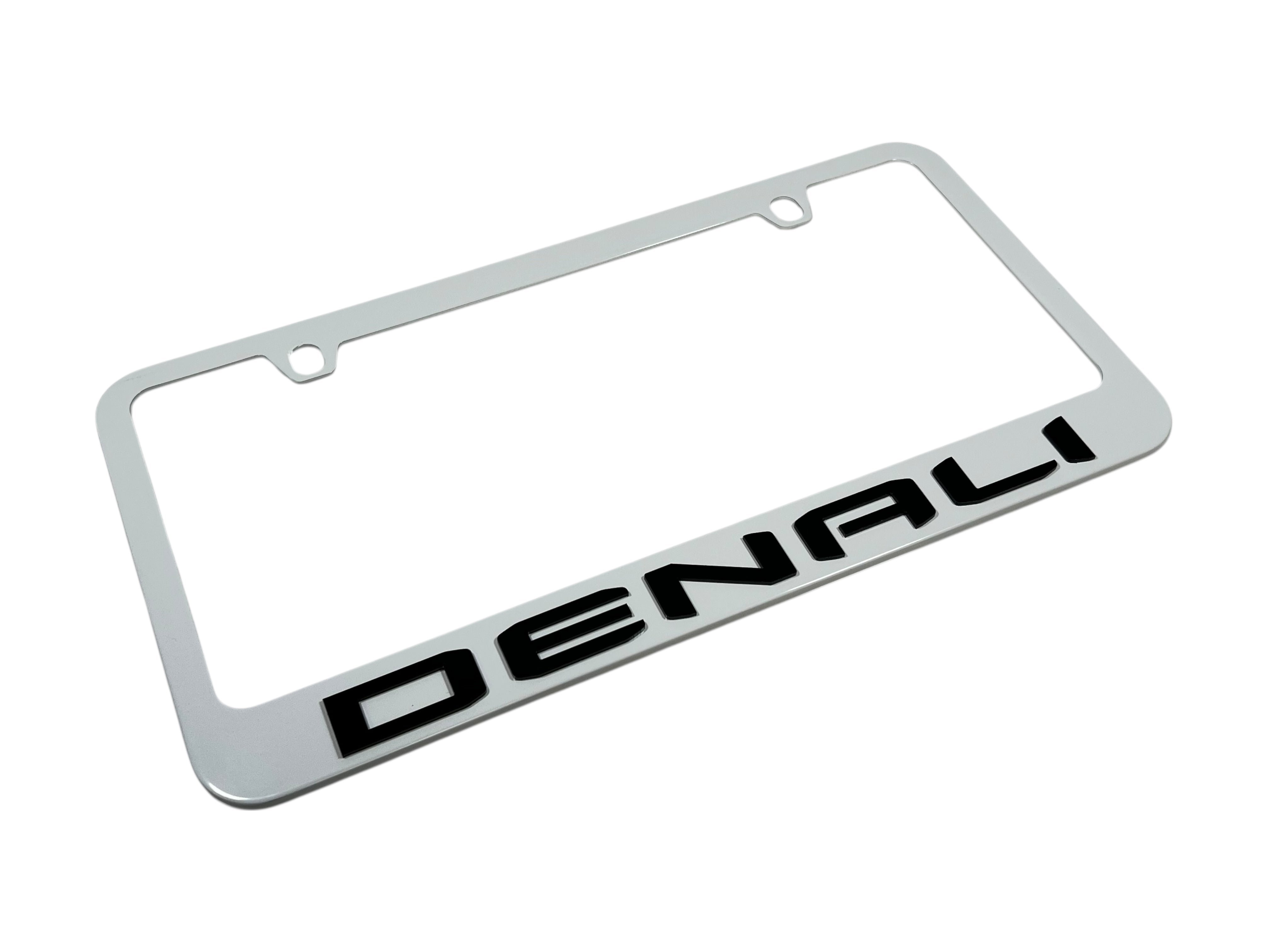 GMC Denali White License Plate Frame