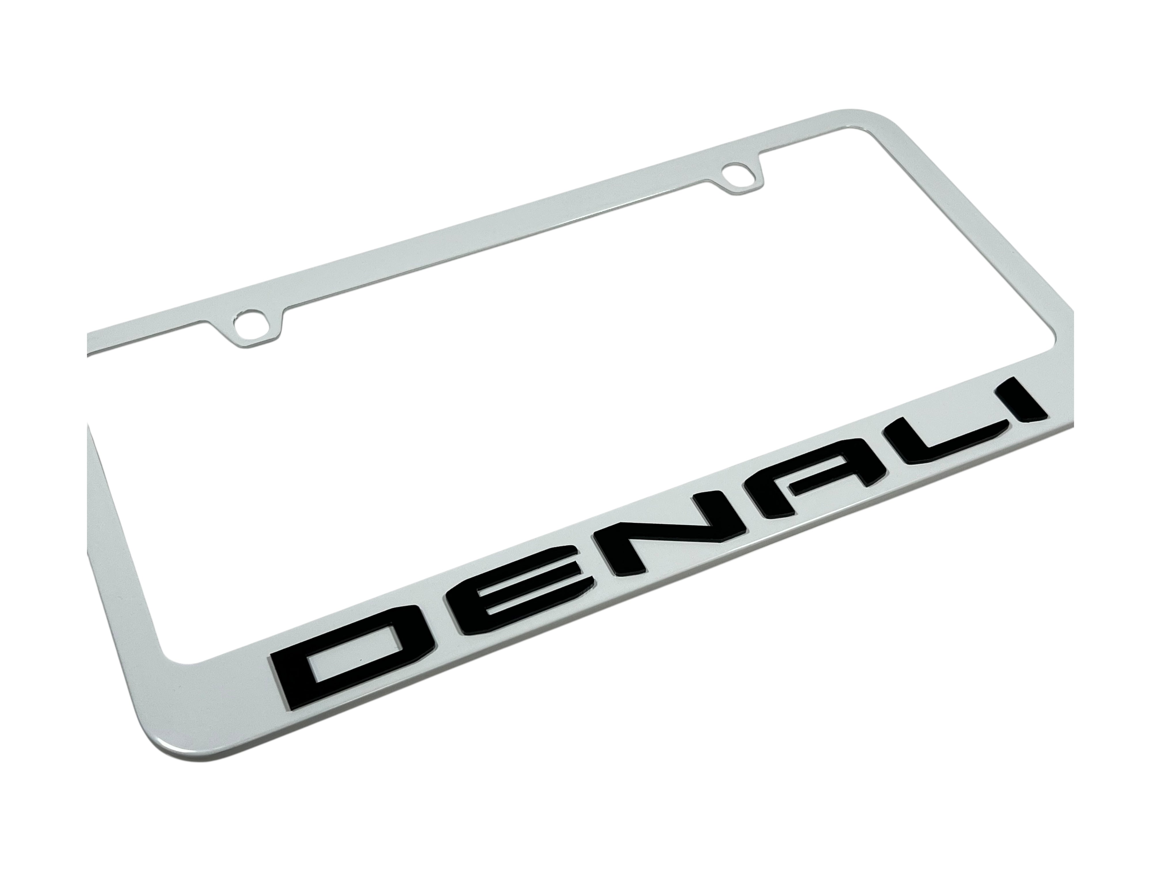 GMC Denali White License Plate Frame