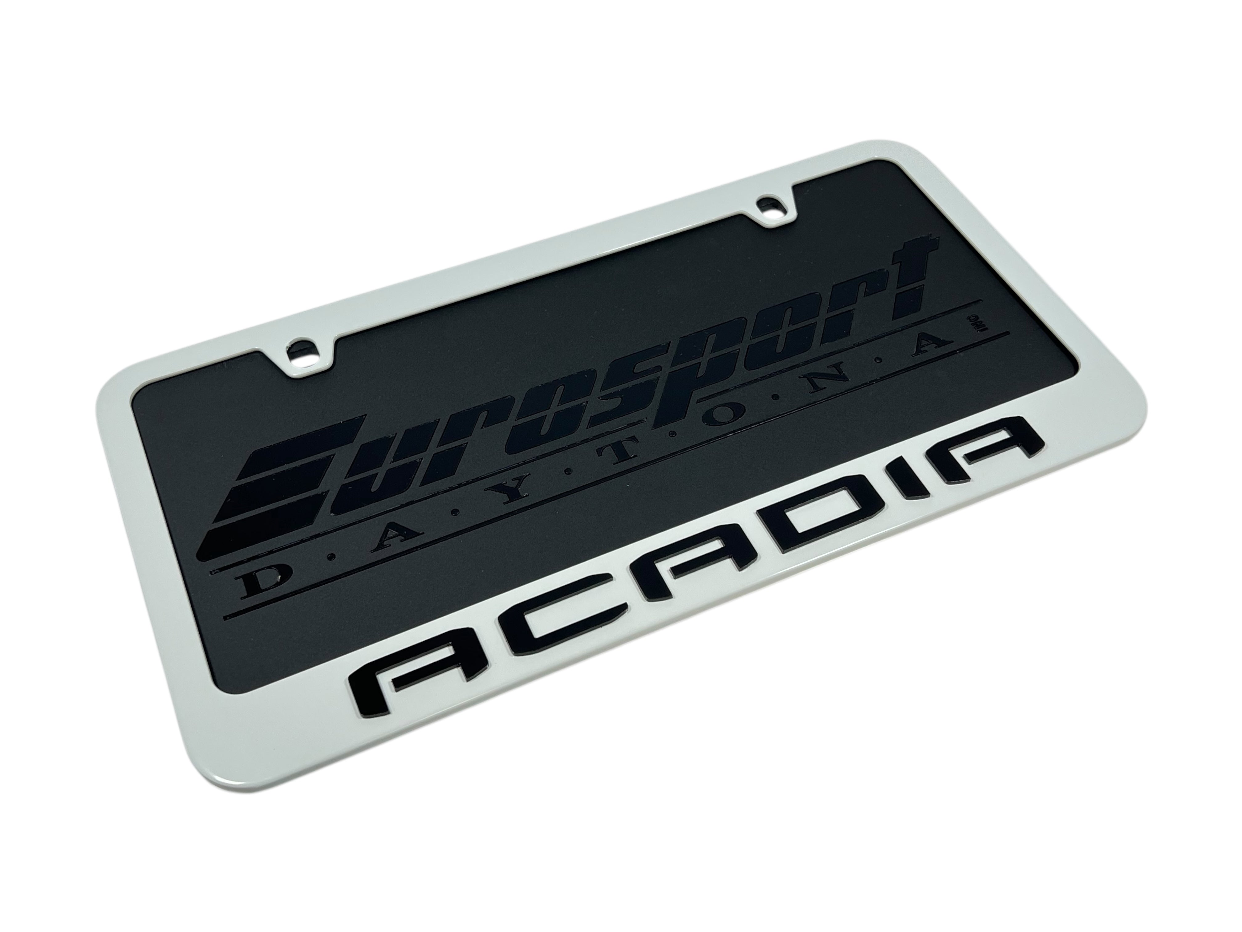 GMC Acadia White License Plate Frame