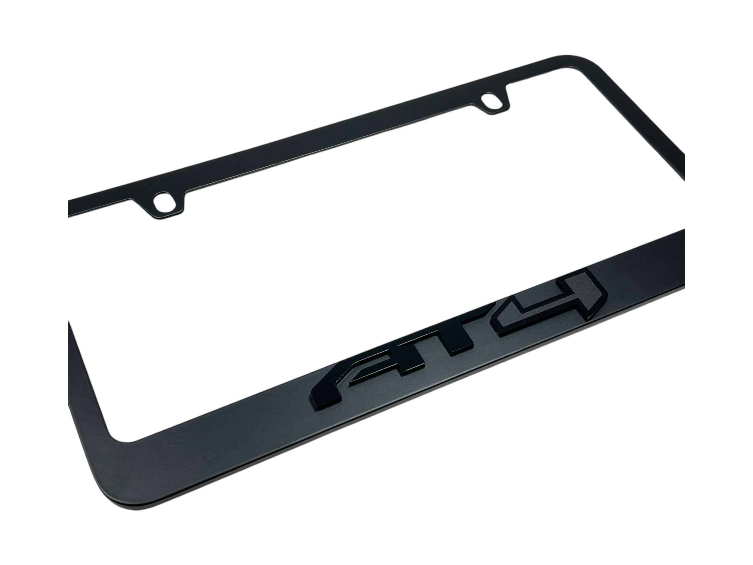 a black license plate frame for a car