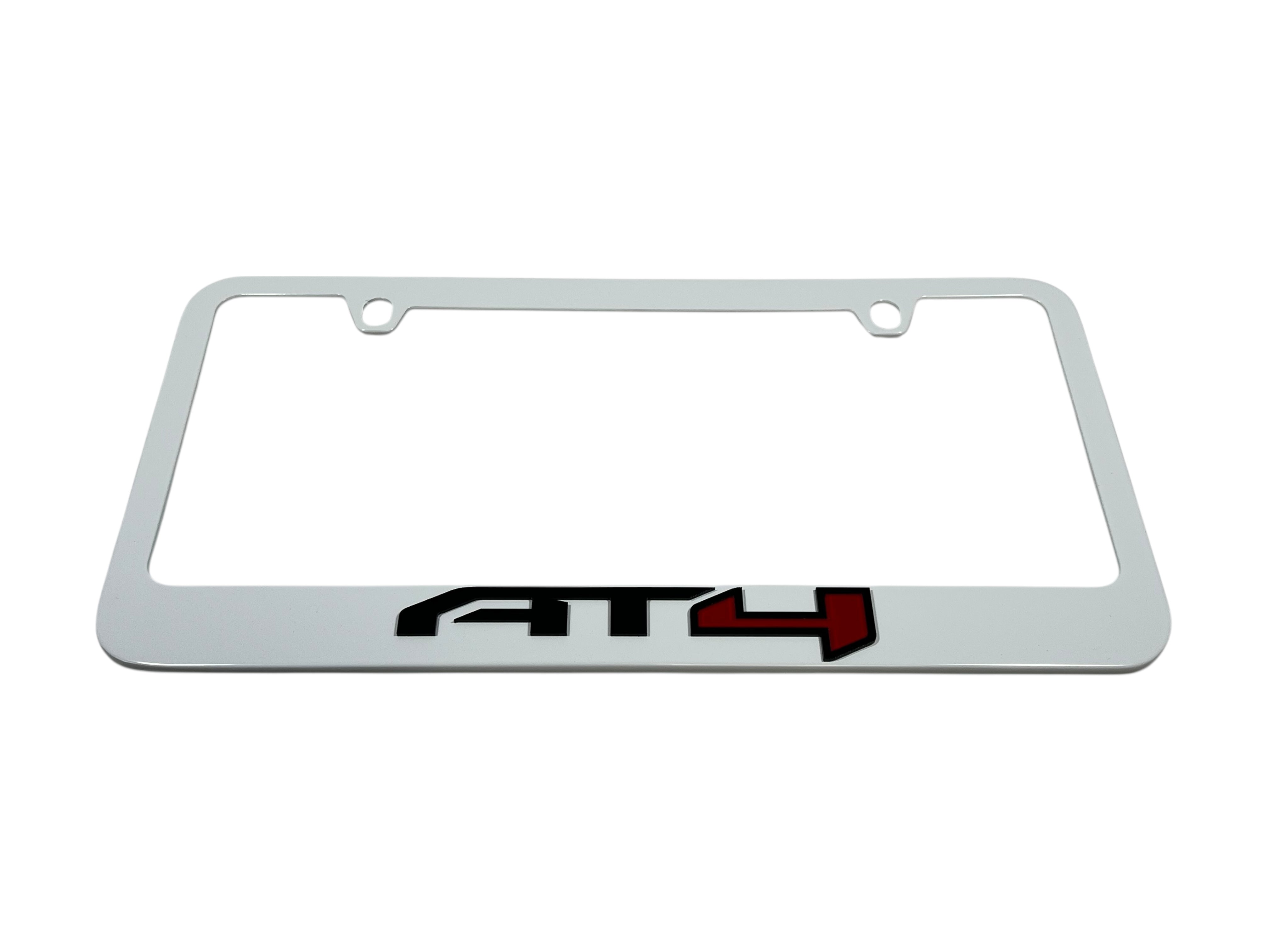 GMC AT4 White License Plate Frame