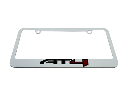 GMC AT4 White License Plate Frame