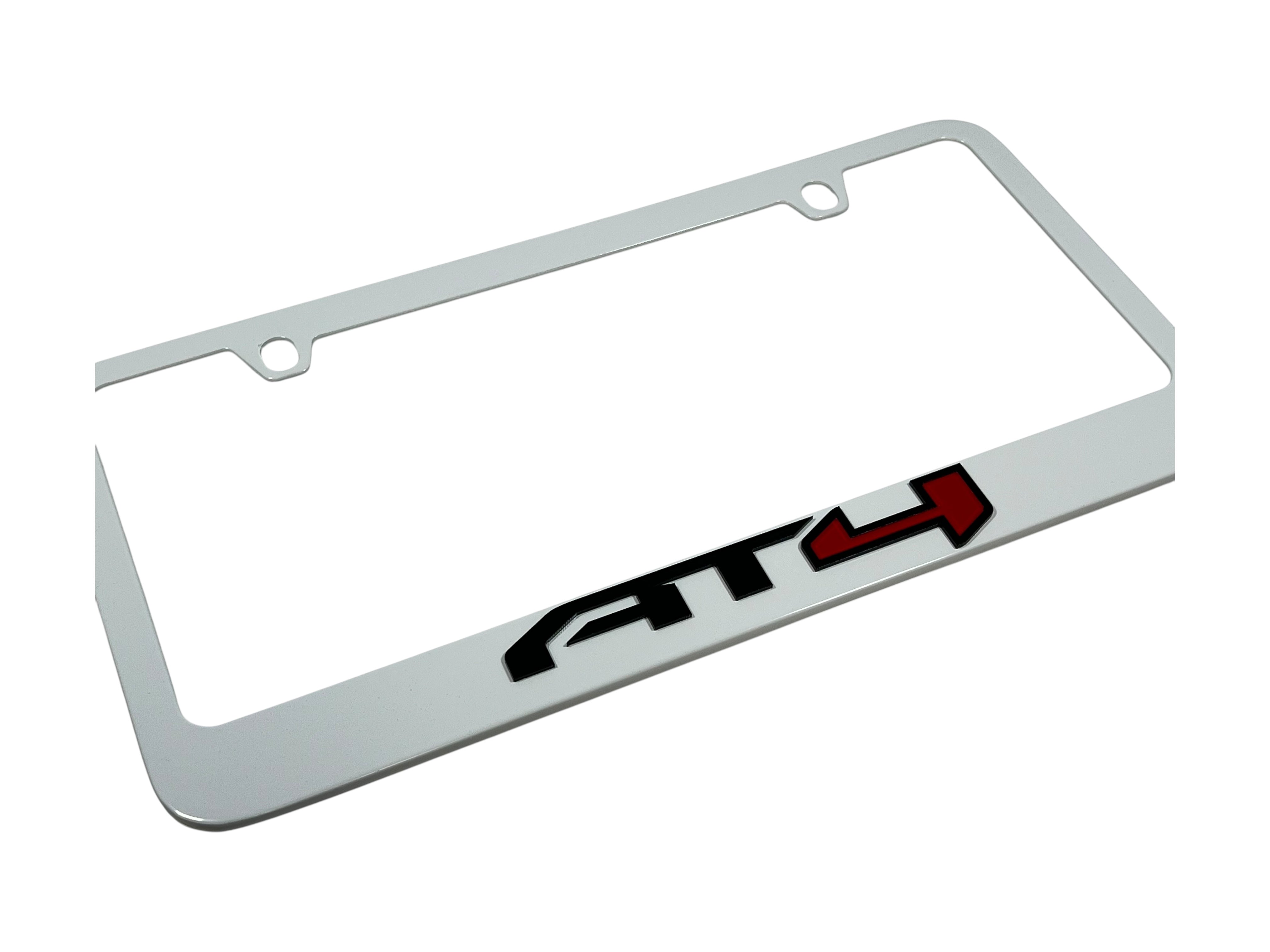 GMC AT4 White License Plate Frame