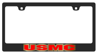 USMC Black License Plate Frame