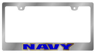 US NAVY Chrome License Plate Frame