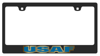 USAF Black License Plate Frame