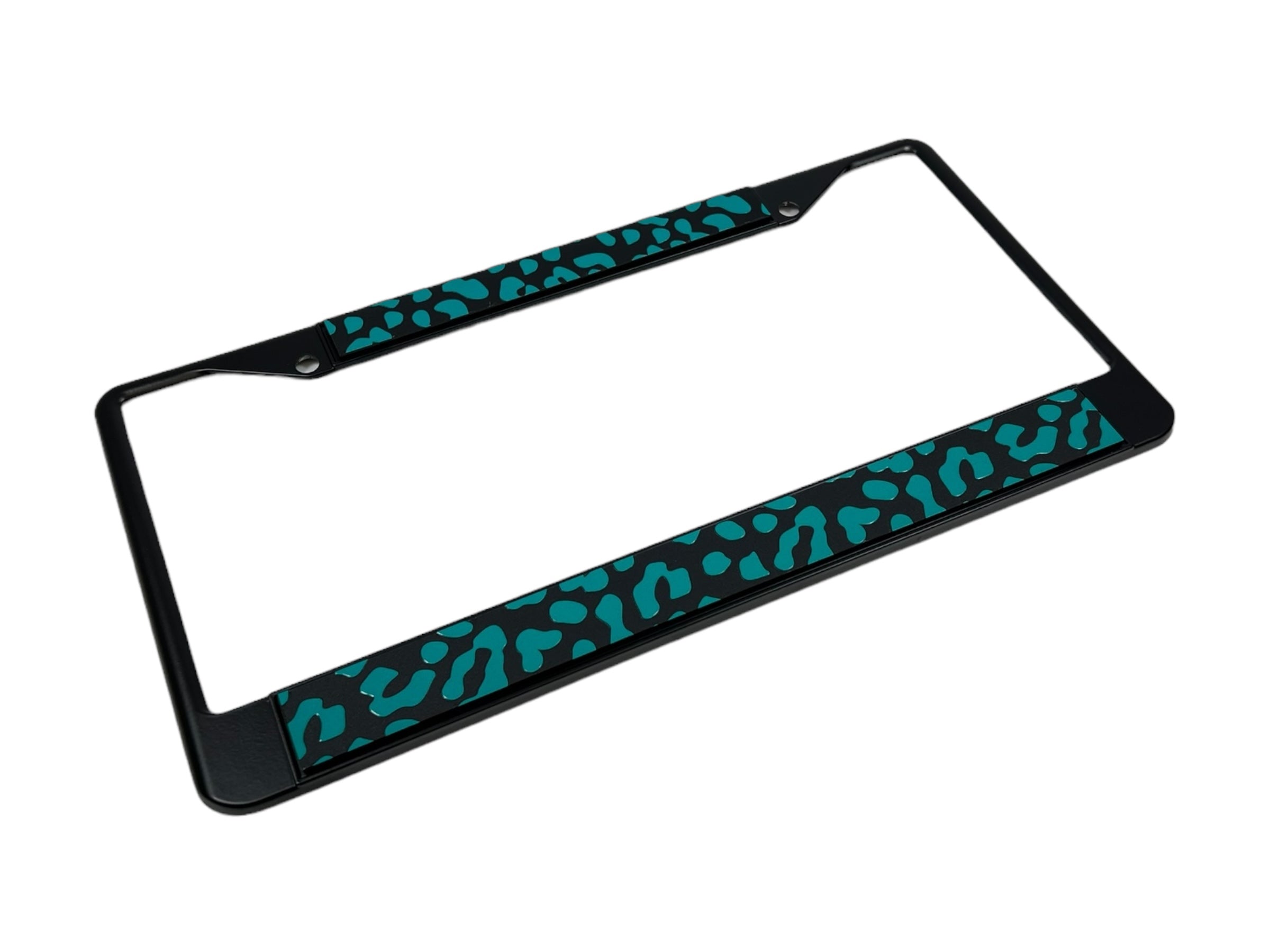 Leopard Print Black License Plate Frame