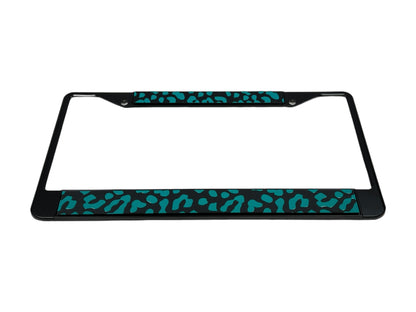 Leopard Print Black License Plate Frame