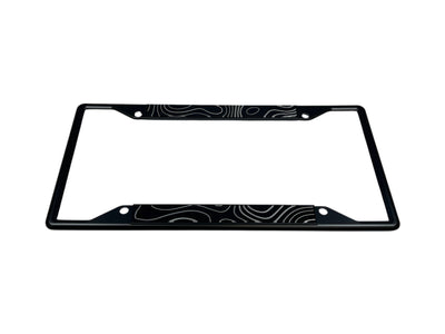 Topographic Map Black License Plate Frame