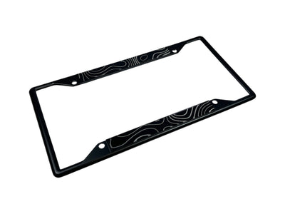Topographic Map Black License Plate Frame