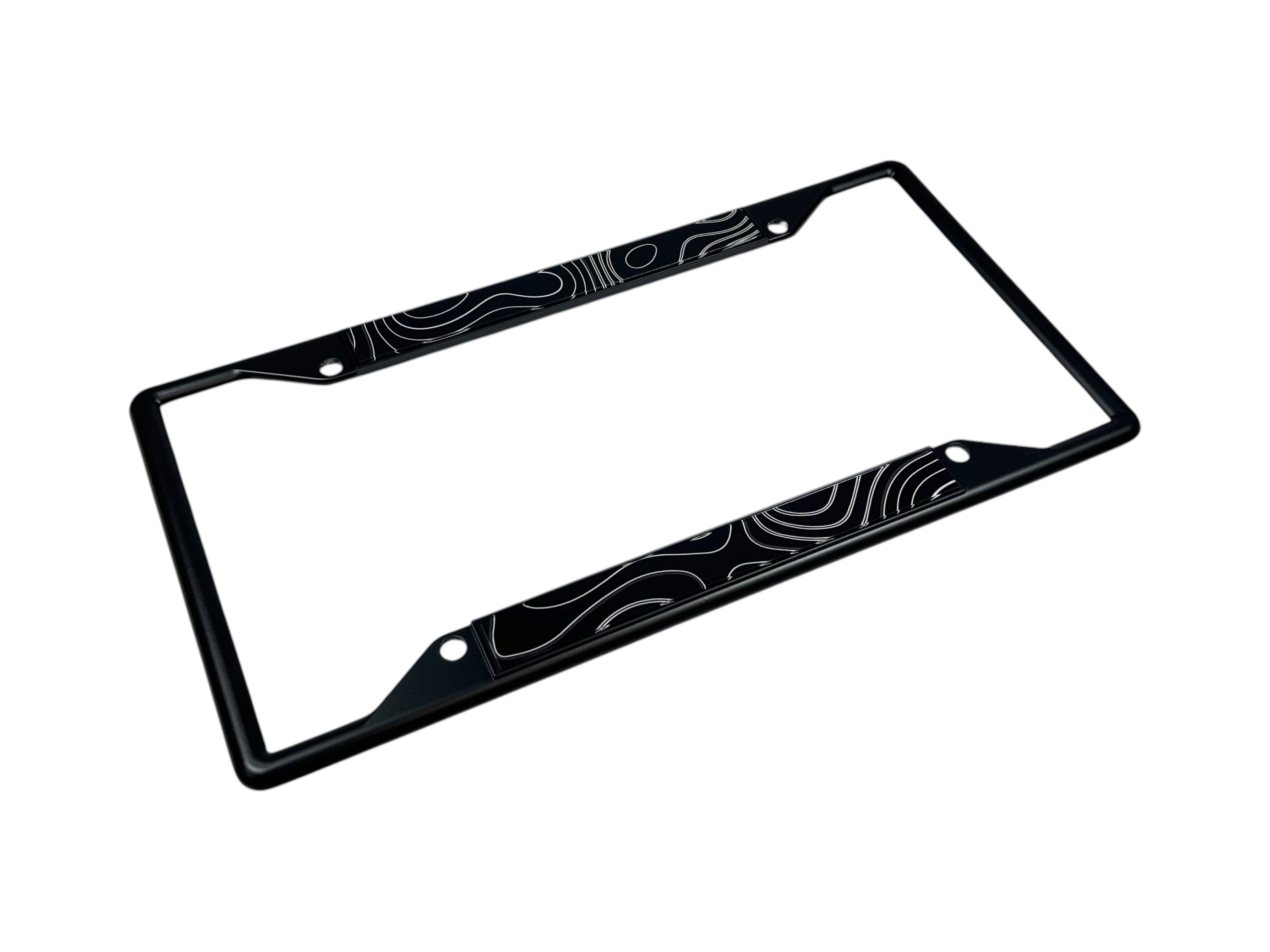 Topographic Map Black License Plate Frame