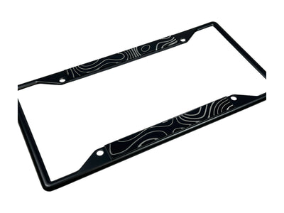 Topographic Map Black License Plate Frame
