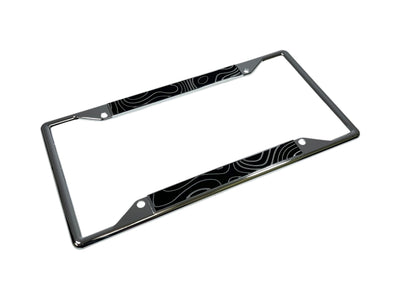 Topographic Map Chrome License Plate Frame