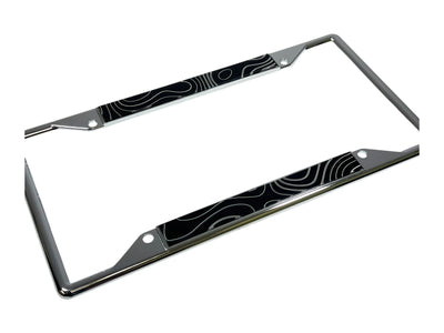 Topographic Map Chrome License Plate Frame