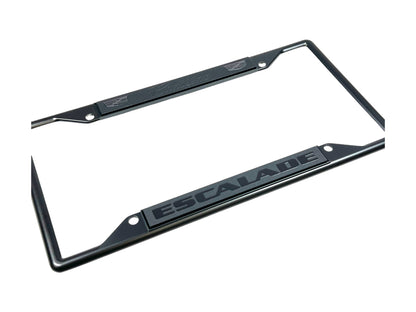 Cadillac Escalade Blacked Out Black License Plate Frame