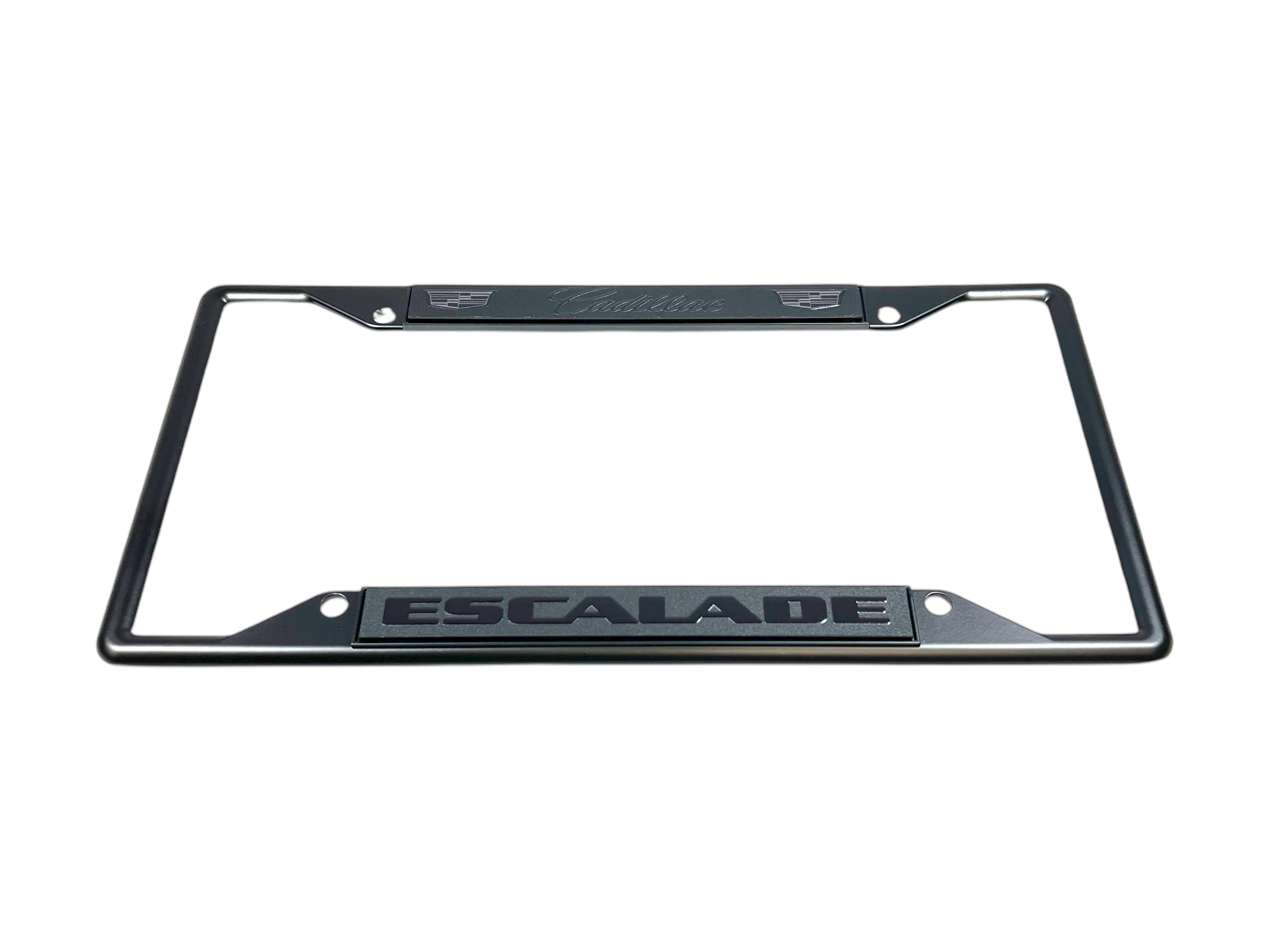 Cadillac Escalade Blacked Out Black License Plate Frame