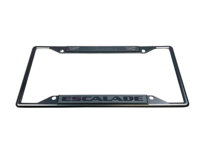 a license plate frame with the word escalade on it