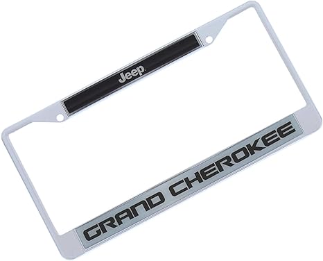 a license plate frame with the word grand cherokee on it