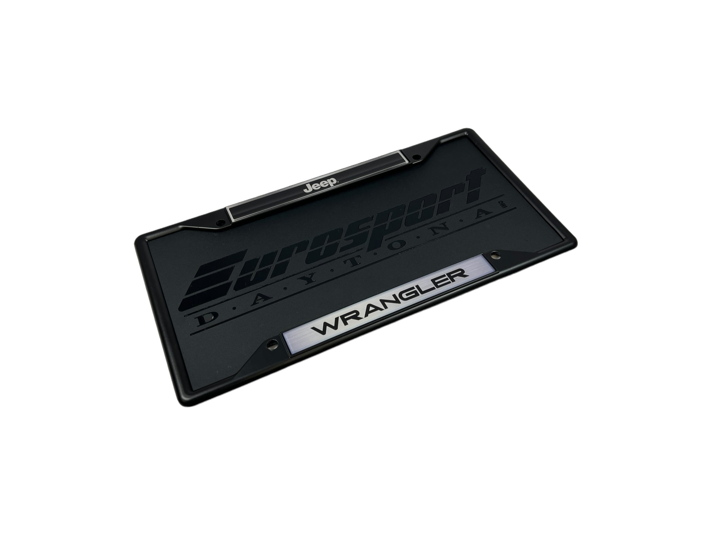 a black business card holder with a name tag