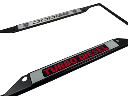 Dodge Turbo Diesel Black License Plate Frame