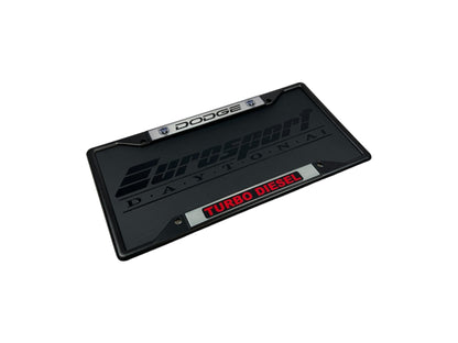 Dodge Turbo Diesel Black License Plate Frame