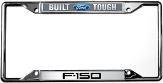 a license plate frame with a ford logo