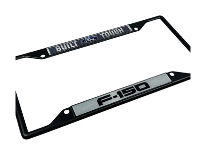 2009 Built Ford Tough F-150 Black License Plate Frame