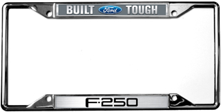 a license plate frame with the ford logo