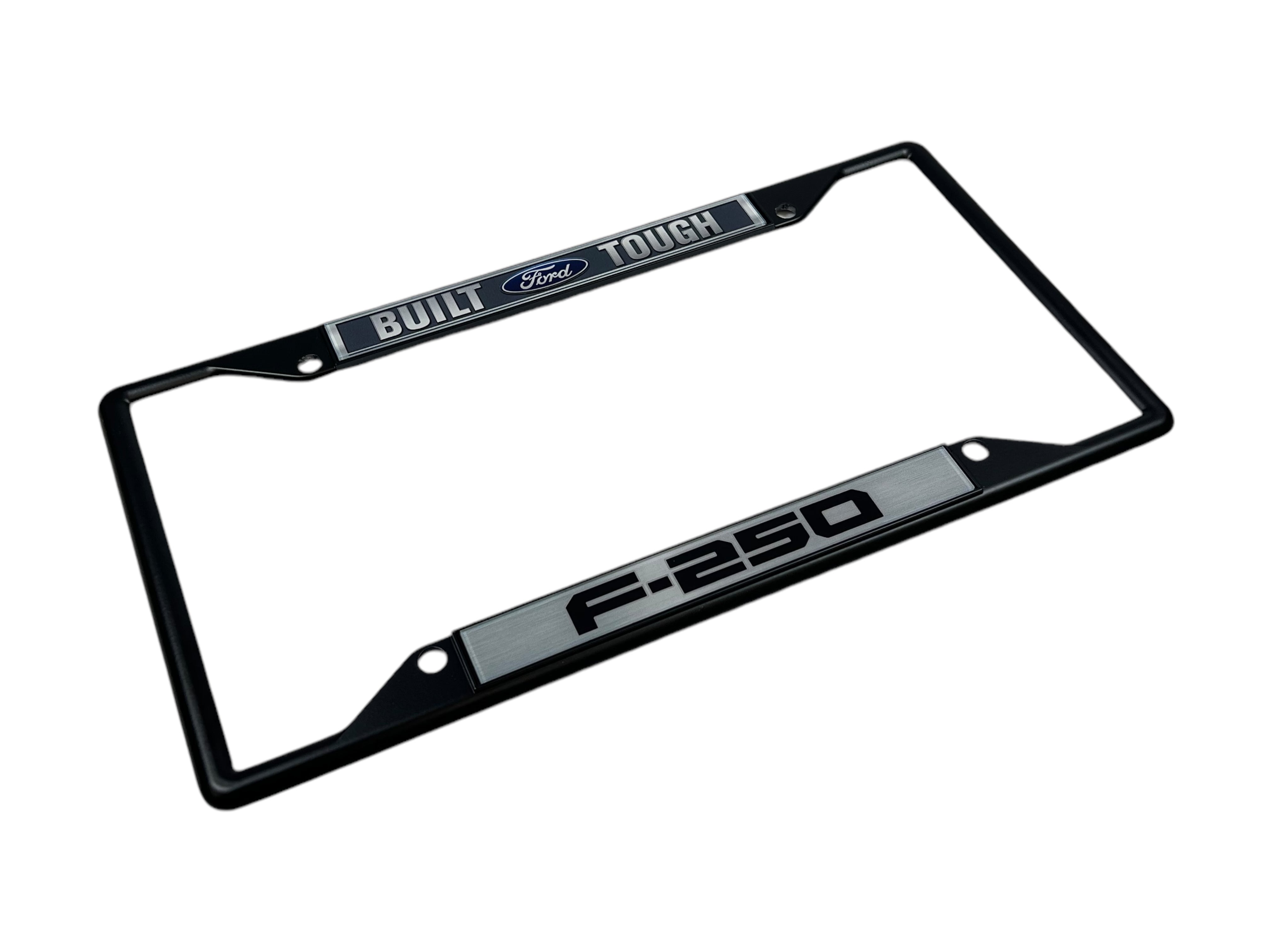 Built Ford Tough F-250 Black License Plate Frame