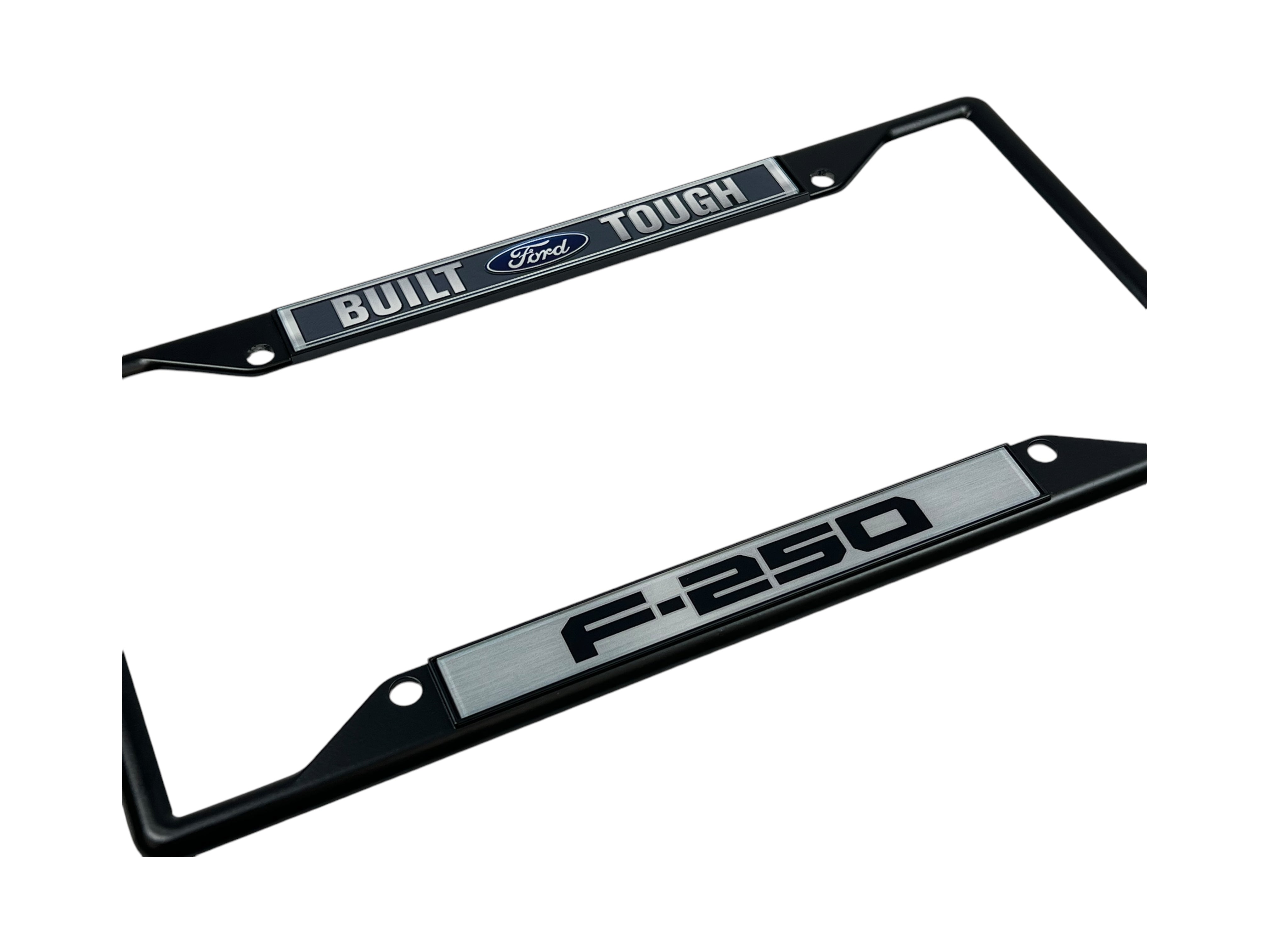 Built Ford Tough F-250 Black License Plate Frame