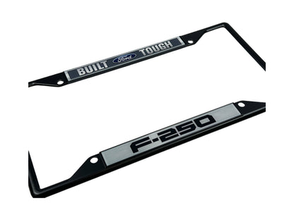 Built Ford Tough F-250 Black License Plate Frame