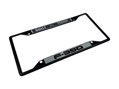 Built Ford Tough F-350 Black License Plate Frame