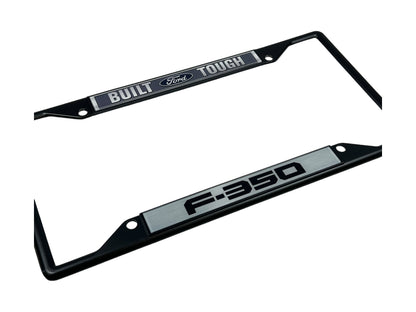 Built Ford Tough F-350 Black License Plate Frame