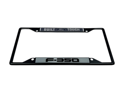 Built Ford Tough F-350 Black License Plate Frame