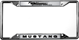 Ford Mustang Horse Power Chrome License Plate Frame