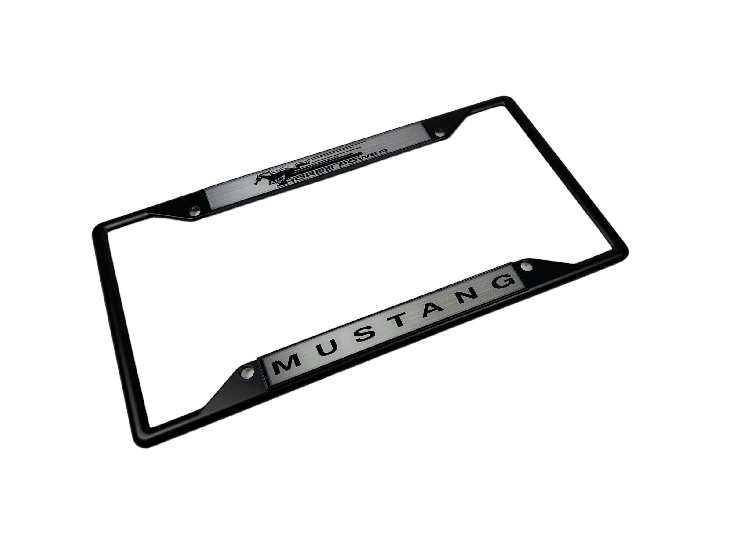 Ford Horse Power Mustang Black License Plate Frame