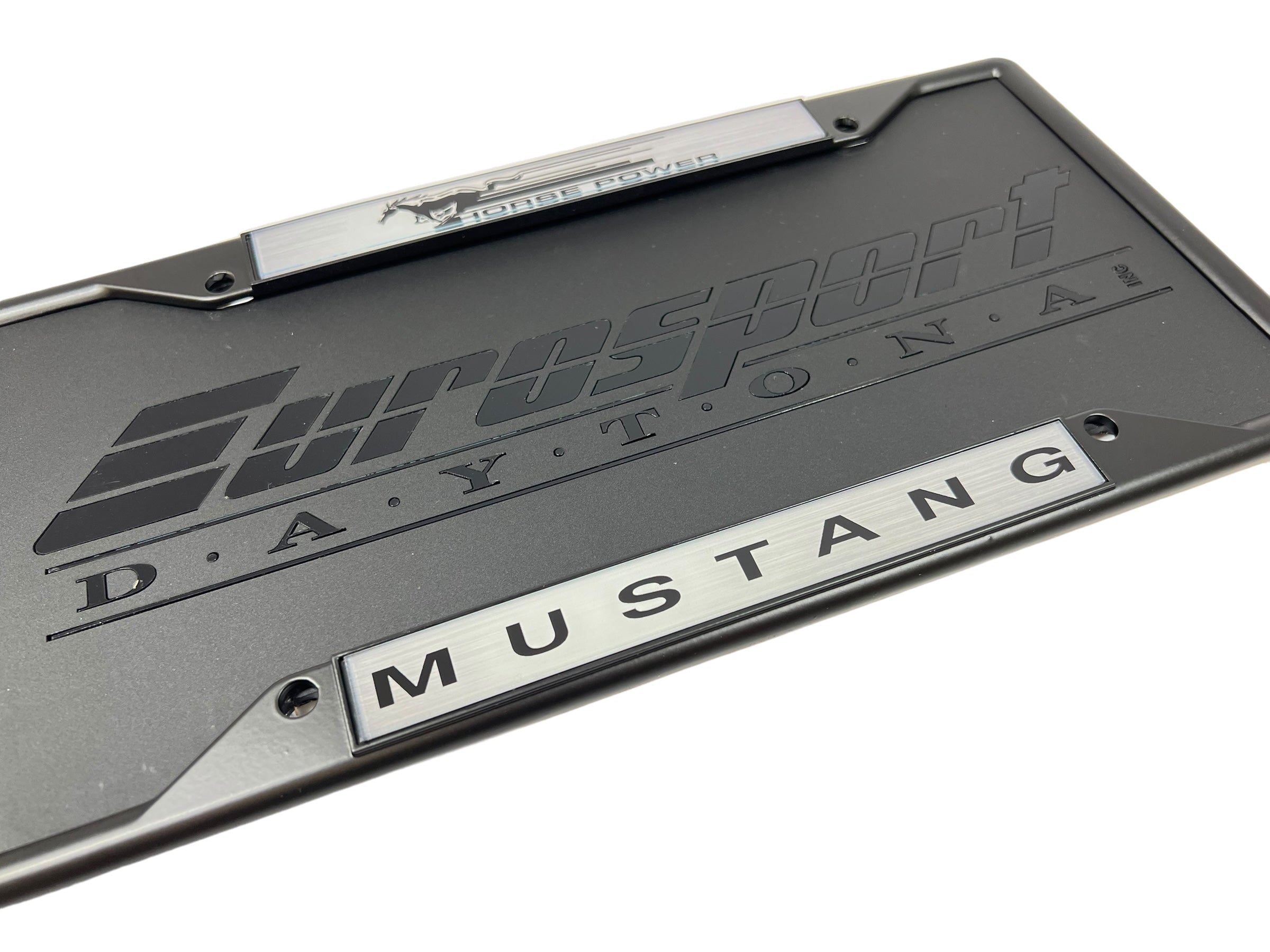 Ford Horse Power Mustang Black License Plate Frame