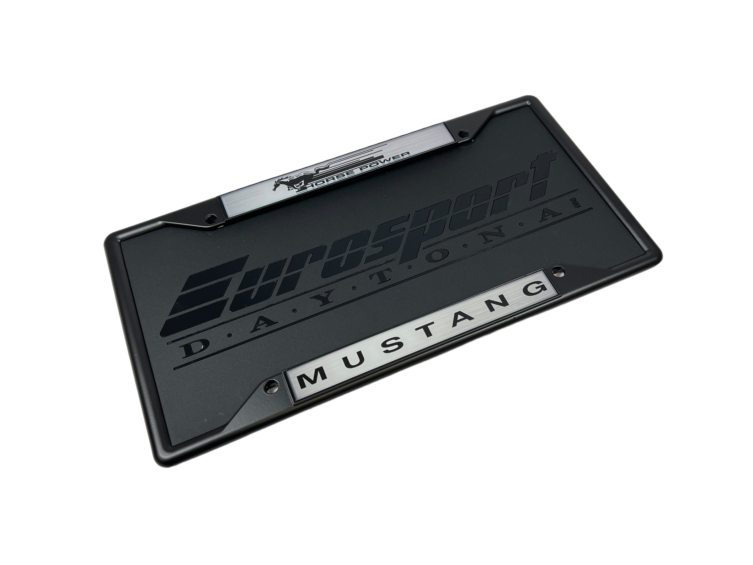 Ford Horse Power Mustang Black License Plate Frame