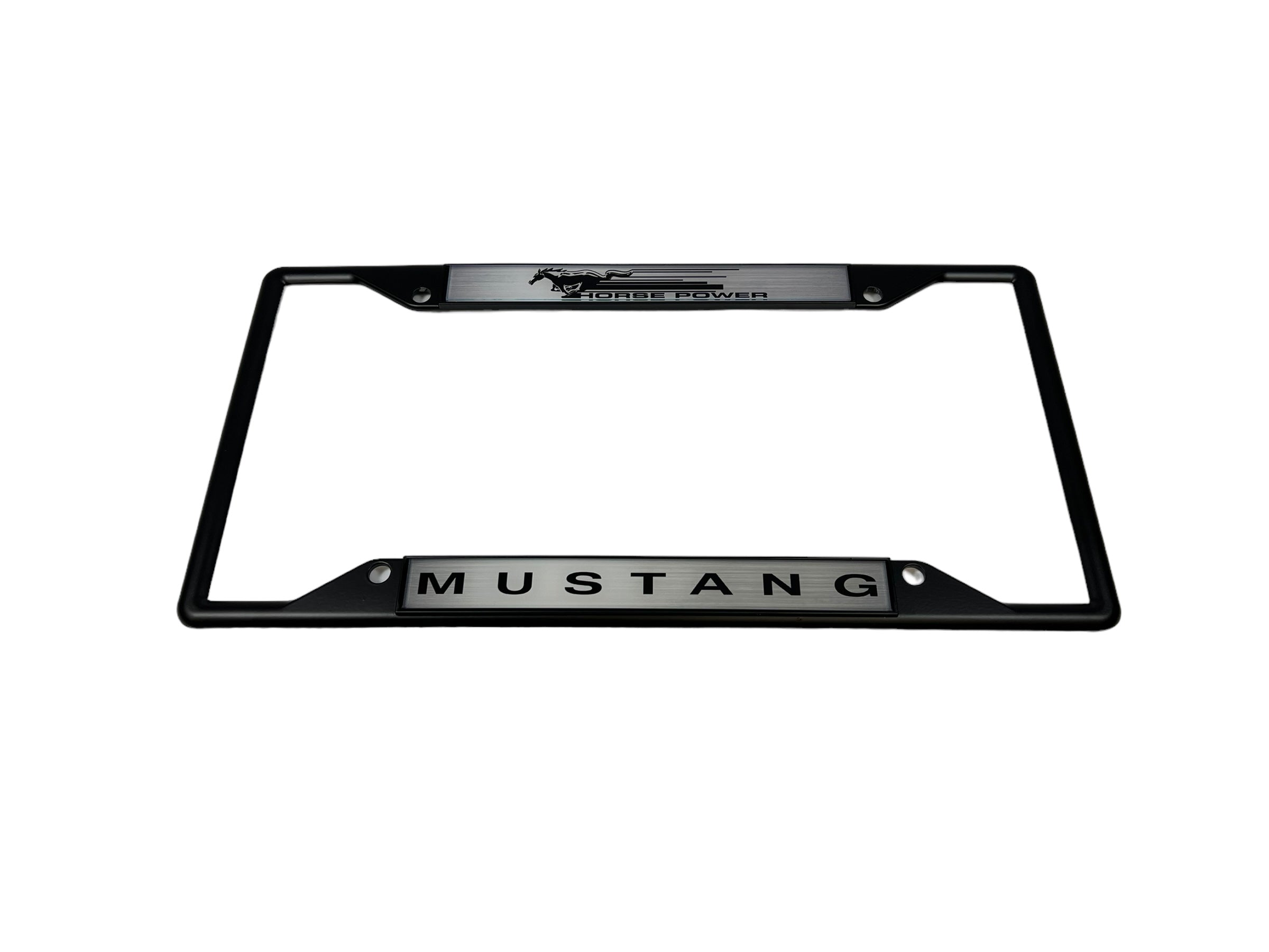 Ford Horse Power Mustang Black License Plate Frame